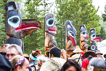 People at the Tlingit Celebration, Teslin, Yukon, Canada