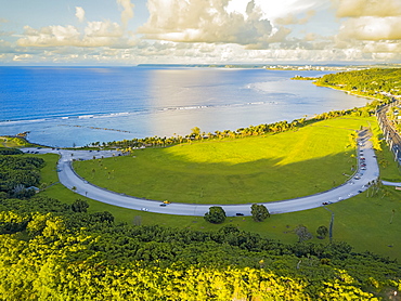 An aerial view of the War in the Pacific National Historical Park, Asan, Guam, Micronesia