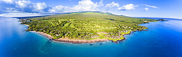 Aerial view of Po'olenalena Beach Park and the Wailea Golf Course, South Maui, Kihei, Maui, Hawaii, United States of America