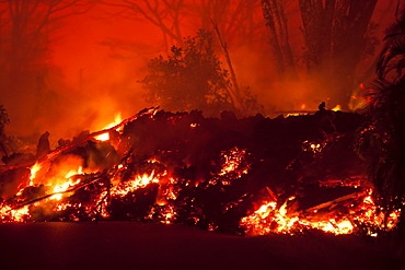 May 2018 eruption, Leilani Estates subdivision, East Rift Zone Kilauea Volcano, Big Island of Hawaii, Pahoa, Island of Hawaii, Hawaii, United States of America