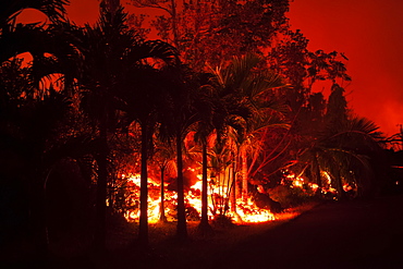 May 2018 eruption, Leilani Estates subdivision, East Rift Zone Kilauea Volcano, Big Island of Hawaii, Pahoa, Island of Hawaii, Hawaii, United States of America