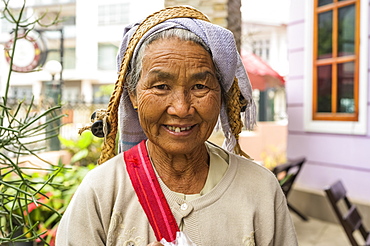 Portrait of a senior woman from the Tanuu tribe, Taungyii, Shan State, Myanmar