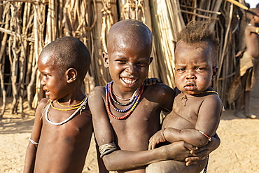 Arbore children in Arbore Village, Omo Valley, Southern Nations Nationalities and Peoples' Region, Ethiopia