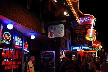 Honky Tonk area of Nashville music city, Tennessee, United States of America, North America