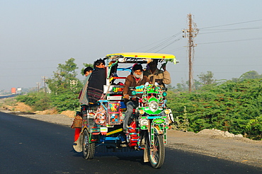 Road transportation in rural India, Gujarat, India, Asia