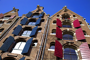 Converted canal warehouses, Amsterdam, Netherlands, Europe