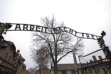 Entrance to Auschwitz Concentration Camp, Oswiecim, Poland, Europe