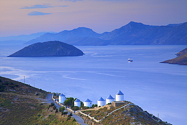 Windmills, Leros, Dodecanese, Greek Islands, Greece, Europe