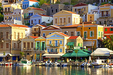 Symi Harbour, Symi, Dodecanese, Greek Islands, Greece, Europe