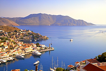 Symi Harbour, Symi, Dodecanese, Greek Islands, Greece, Europe