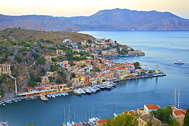 Symi Harbour, Symi, Dodecanese, Greek Islands, Greece, Europe