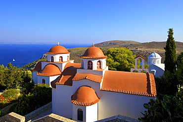 Monastery of Agios Savvas above Pothia, Kalymnos, Dodecanese, Greek Islands, Greece, Europe