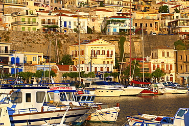 Harbour at Pothia, Kalymnos, Dodecanese, Greek Islands, Greece, Europe