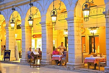 The Liston, Corfu Old Town, Corfu, The Ionian Islands, Greek Islands, Greece, Europe