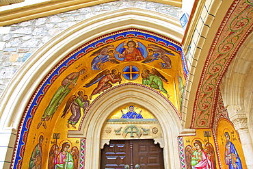 Mosaic depiction of the Vigin Mary, Kykkos Monastery, Kykkos, Troodos, Cyprus, Eastern Mediterranean, Europe