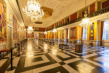 The Great Hall, The Royal Reception Rooms, Christiansborg Palace, Copenhagen, Denmark, Scandinavia, Europe