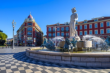 Statue of Apollo at Place Massena, Nice, Alpes-Maritimes, Cote d'Azur, French Riviera, Provence, France, Mediterranean, Europe