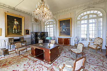 The Blue Salon, Chateau de Valencay, Valencay, Indre, Centre-Val de Loire, France, Europe