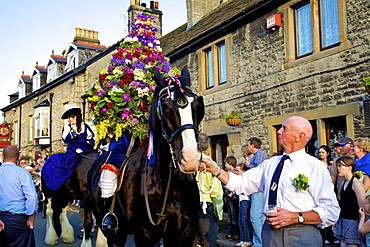 Castleton Garland Day custom, Castleton, Derbyshire, England, United Kingdom, Europe