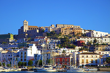 Dalt Vila and Harbour, Ibiza Old Town, UNESCO World Heritage Site, Ibiza, Balearic Islands, Spain, Europe