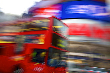 Red London bus, Piccadilly Circus, London, England, United Kingdom, Europe