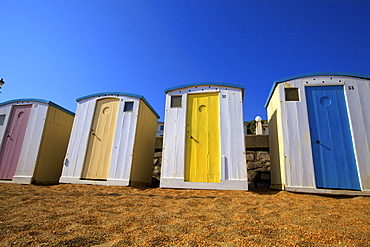 Beach huts, Ventnor Beach, Isle of Wight, England, United Kingdom, Europe