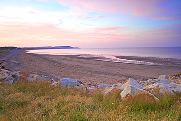 Ramsey Beach at sunset, Isle of Man, Europe 