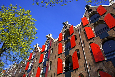 Converted canal warehouses, Amsterdam, Netherlands, Europe