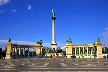 Millennium Monument, Heroes Square, Budapest, Hungary, Europe 