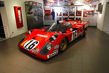 Red Ferrari 512 Racing Car produced in 1971, Maranello, Emilia-Romagna, Italy, Europe