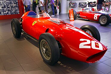 Red Ferrari 246 F1 Racing Car produced in 1958, Maranello, Emilia-Romagna, Italy, Europe