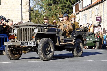 1940s RAF Jeep, Pickering, North Yorkshire, Yorkshire, England, United Kingdom, Europe