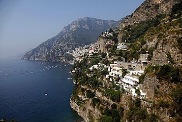 Positano and Mediterranean Sea, Amalfi Drive, UNESCO World Heritage Site, Campania, Italy, Europe