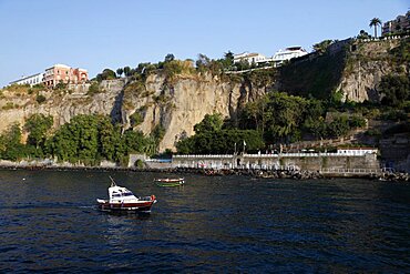 Pleasure boat near Harbour, Sorrento, Campania, Italy, Europe