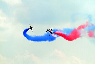 Three Hawk T1 Jets Red Arrows, Waddington, Lincolnshire, England, United Kingdom, Europe