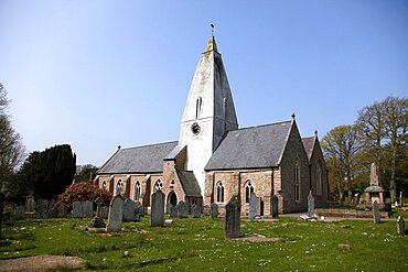 Grave stones at Trinity Church, Trinity, Jersey, Channel Islands, United Kingdom, Europe