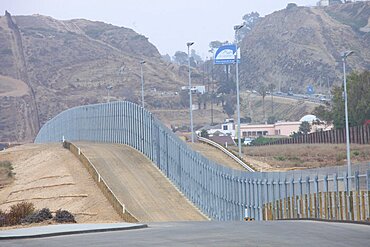 The USA and Mexico border fence, near San Diego, California, United States of America, North America