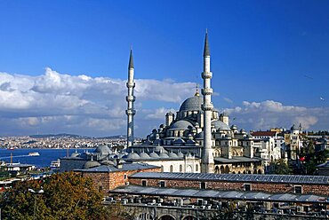 New Mosque (Yeni Camii) and The Bosphorus, Istanbul, Turkey, Europe