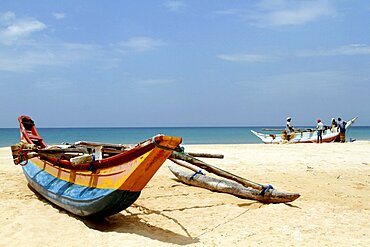 Fibreglass fishing boat, Induruwa, Sri Lanka, Asia