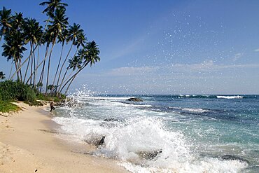 Rocky Bay and beach near Talpe, Talpe, Sri Lanka, Asia