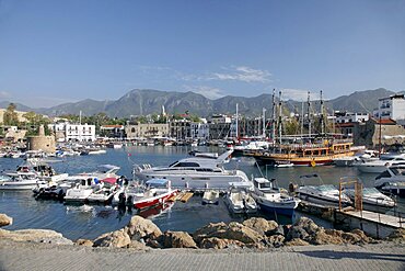 Boats in harbour, Kyrenia, Northern Cyprus, Mediterranean, Europe