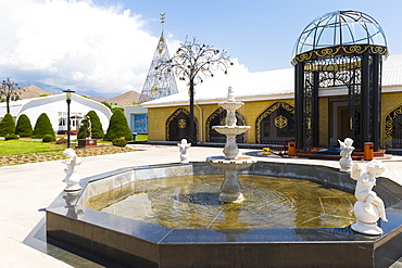 Ruh Ordo Cultural complex named after famous Kyrgyz writer Chinghiz Aitmatov, Issyk Kul Lake, Cholpon-Ata, Kyrgyzstan, Central Asia, Asia