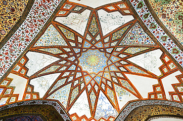 Fin Garden, Kushak pavilion, detail of the ceiling, UNESCO World Heritage Site, Kashan, Isfahan Province, Islamic Republic of Iran, Middle East