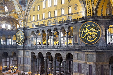 Interior of the Hagia Sophia, UNESCO World Heritage Site, Istanbul, Turkey, Europe 