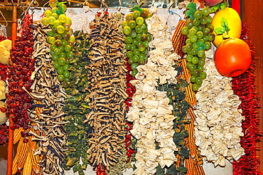 Dried vegetables, Egyptian bazaar, Istanbul, Turkey, Europe 