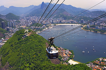 View over Botafogo and the Corcovado from the Sugar Loaf Mountain, Rio de Janeiro, Brazil, South America 