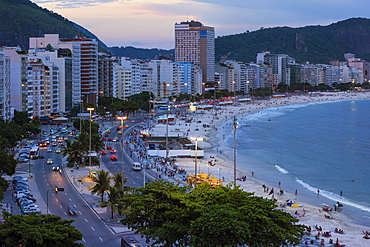 Copacabana at night, Rio de Janeiro, Brazil, South America 