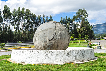 Equator line monument Guachala ball, Guachala, Pichincha Province, Ecuador, South America 