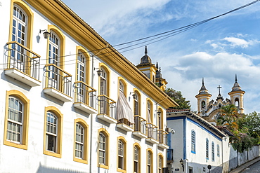 Colourful streets, Mariana, Minas Gerais, Brazil, South America 