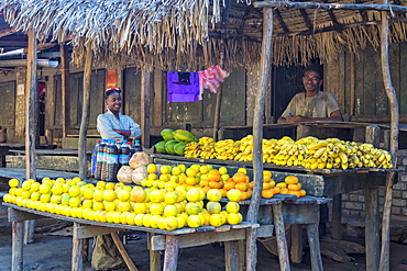 Fruit stall along the road, Fort Dauphin, Toliara Province, Madagascar, Africa